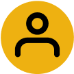 Icon of the outline of a person's head and shoulders
