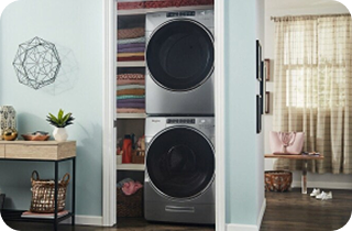 Washer and Dryer stacked