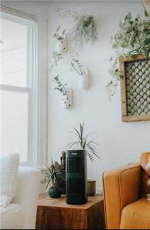 A Whirlpool Air Purifier in a living room