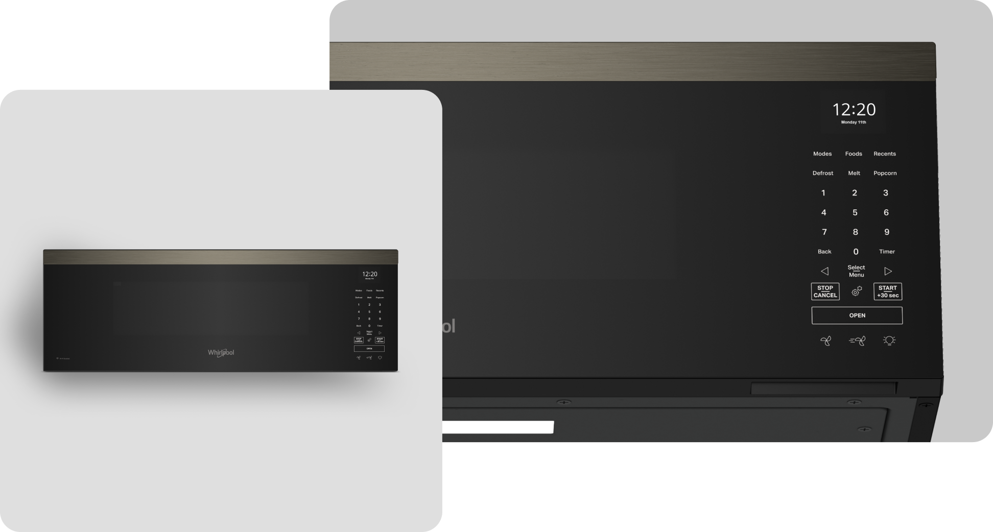 A Whirlpool® Microwave with a Fingerprint-Resistant Black Stainless Finish