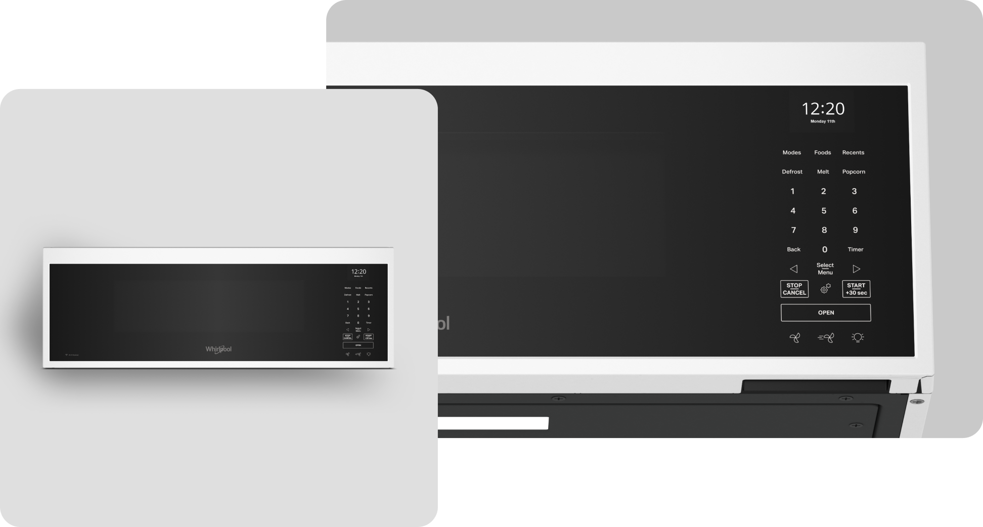 A Whirlpool® Microwave with a White Finish