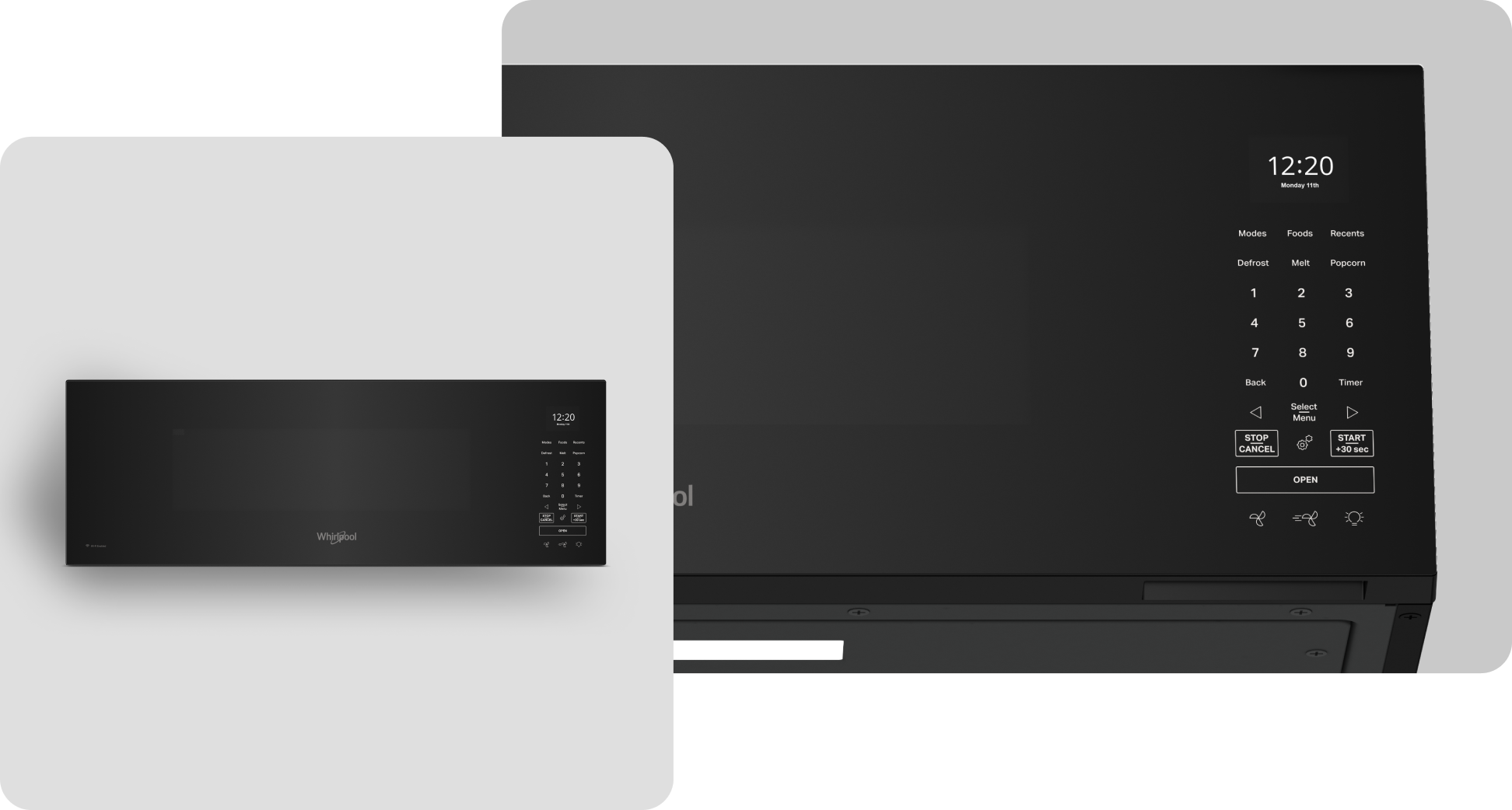 A Whirlpool® Microwave with a Black Finish