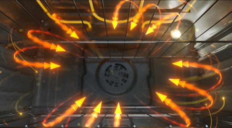 The inside of a Whirlpool® Range with Air Cooking Technology