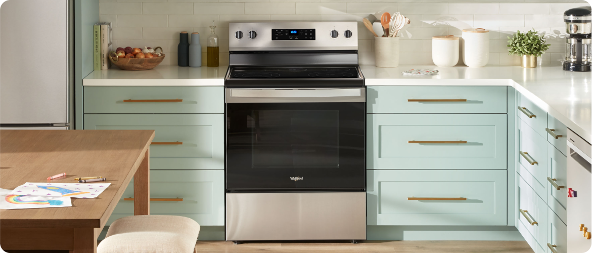 A Whirlpool® Starter Range in a modern kitchen