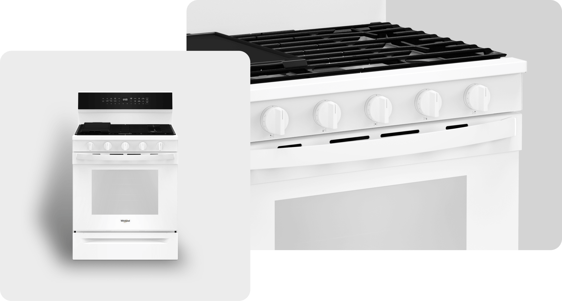 A Whirlpool® Range with a White Finish