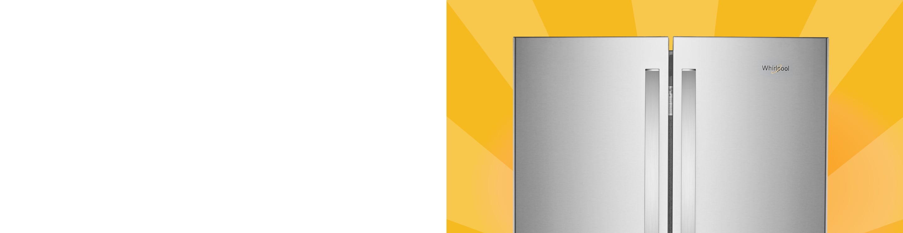An open Whirlpool® 4 Door Refrigerator in a kitchen