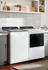 White top load washer and dryer set