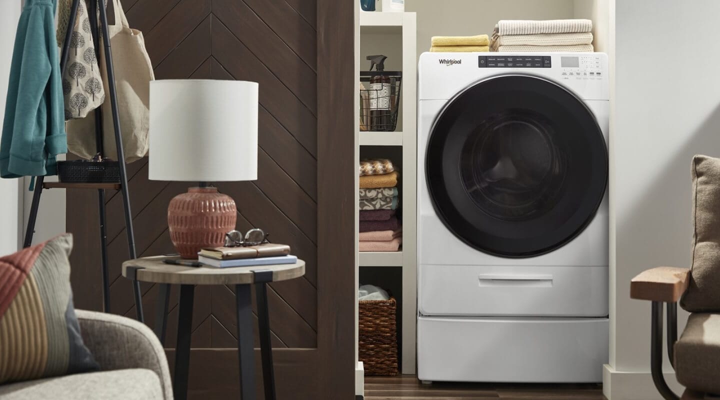 All-in-one laundry center inside a closet All-in-one laundry center inside a closet