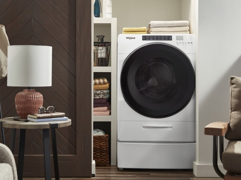 All-in-one laundry center inside a closet All-in-one laundry center inside a closet