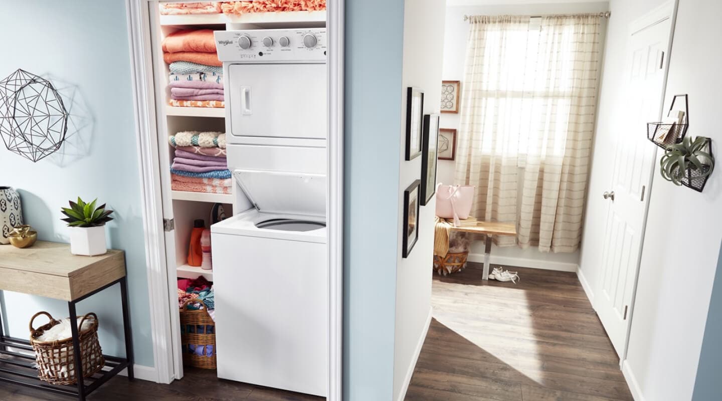 Whirlpool® Laundry Center in a laundry closet