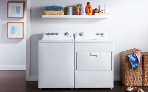 Whirlpool® Washer and Dryer in a laundry room