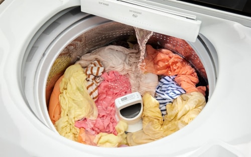 Water running into a washing machine