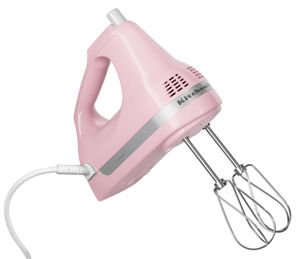 light pink kitchenaid hand mixer